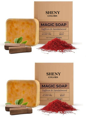 SHENY COLORS daily use best skin glowing soap Magic Soap Sandal Wood And Saffron(2 x 150 g)