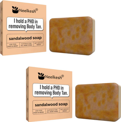 Neelkesh Sandal & saffron Soap I Long-Lasting Fragrance body wash scrub (4x 100 g)(2 x 100 g)