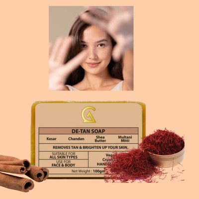 GreenAroma Essential Detan Soap Magic Soap of Sandal Wood and Saffron For All Skin(100 g)