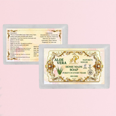 Pihaaru Pack of 2 Nature Touch Aloe Vera Soap Organic Skin Bar(200g)](2 x 100 g)