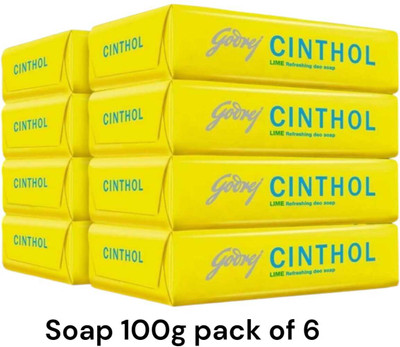 CINTHOL Lime Bath Soap - 100g (Pack of6) | | Grade 1 Soap | For All Skin Types(6 x 100 g)