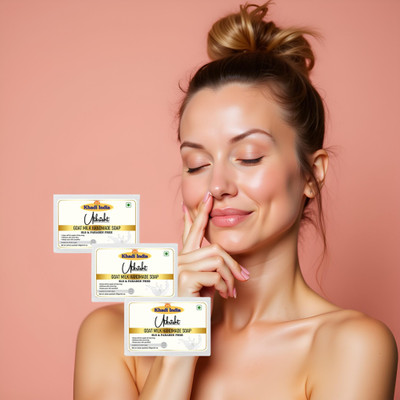 Utkrisht Herbal Goat Milk Soap for Skin Brightness Pack of 3(3 x 125 g)