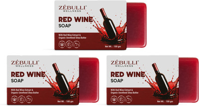 ZEBULLI Red Wine Soap with Shea Butter | Skin Brightening & Anti-Aging |(3 x 100 g)