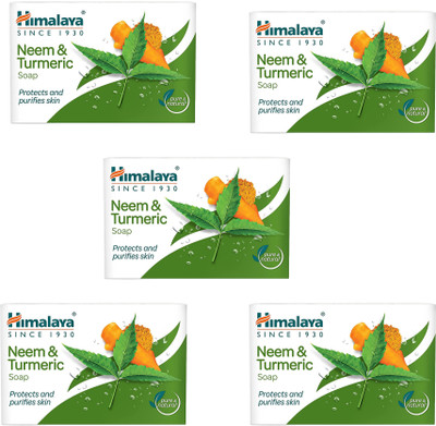 HIMALAYA Neem & Turmeric Soap 125g (Pack of 5)(5 x 125 g)