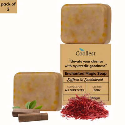 coollest Magic Soap Sandalwood Soap for Silky Fresh, Glowing, Smooth Glow.(2 x 100 g)