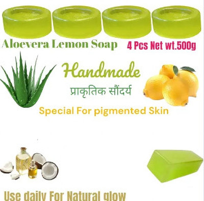 mihai orgainc glycerine BASE ALOVERA LEMON BATHING SOAP PACK 4(4 x 100 g)