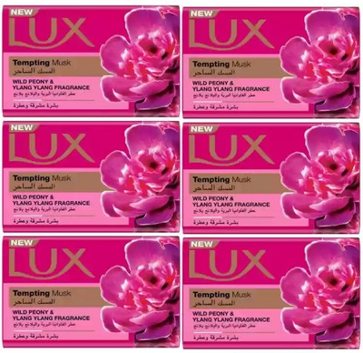 LUX TEMPTING MUSK WILD PEONY & YLANG YLANG FRAGRANCE BAR SOAP (MADE IN SAUDI ARABIA)(6 x 170 g)