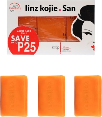 IINZ Kojie San Orange Kojic Whitening Soap (3 X 100 Grams)(3 x 100 g)