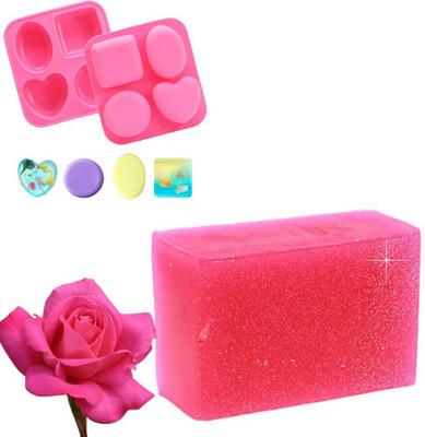 ZOVISU Pure And Natural Rose Glyserine Melt And Soap Base Raw Material With Mop(2 x 250 g)