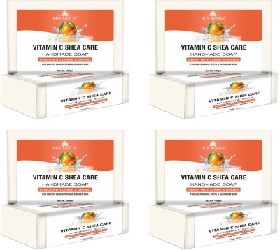 Bon Austin Vitamin C Bathing Bar Soap to Reduce Dark Spots Pack of 4 of 100 grams(400 gms)(4 x 100 g)