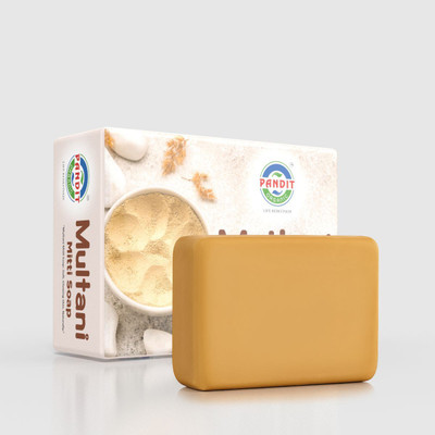 Pandit Pharmaceuticals Organic Natural Multani Mitti Soap |Enriched with Vitamins for Nourishing(100 g)