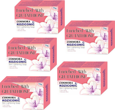 COSMORA ULS KOZICONIC SKIN LIGHTNING SOAP FOR BRIGHTER & SMOOTH BRIGHT SKIN PACK OF - 5(5 x 75 g)
