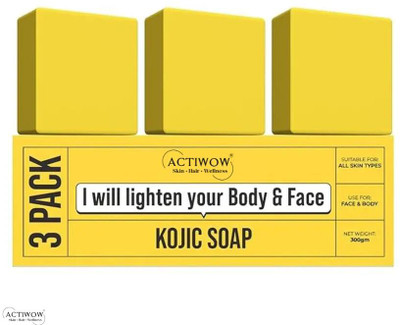 ACTIWOW Kojic Soap for Glow & Tan Removal 3PCS(3 x 100 g)