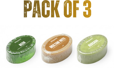 SOAPOINT Neem, Multani Mitti & Aavacado Natural Soap Combo (Pack of 3) (3 x 100 g)(3 x 100 g)