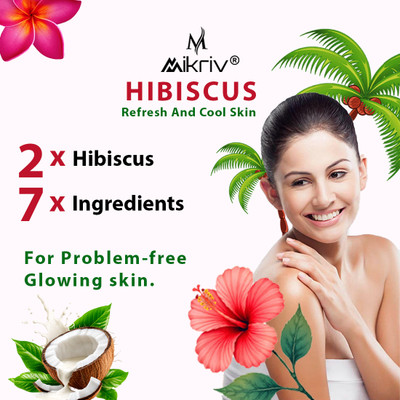 MIKRIV Natural Hibiscus Bathing Soap Bar – Herbal Moisturizing & Glow-Boosting Cleanser(4 x 100 g)