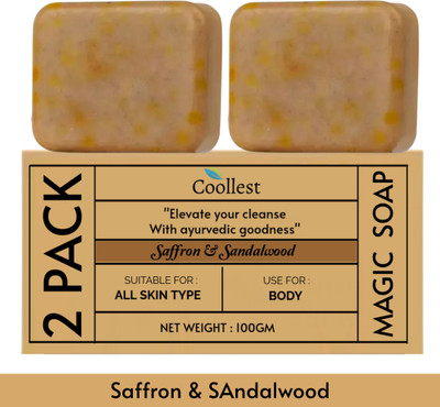 coollest Magic Soap Sandal Wood And SaffronSoap For GlowingSkin(2 x 100 g)