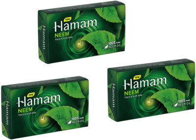HAMAM Neem Tulsi & Aloevera Soap (Pack Of 3)(3 x 100 g)