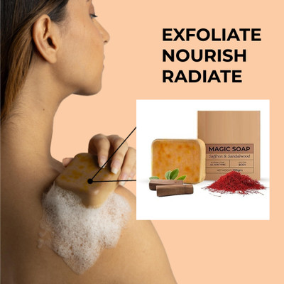 PERLENTE Soaps Sandalwood & Saffron Magic Soaps For Bath (100 Gms Pack Of 1) |(100 g)