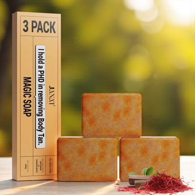janat Wood And Saffron Soap For Glowing & Refreshing Skin (pack of 3) SZFF(3 x 100 g)