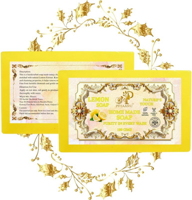 Pihaaru Pack of 2 ,Lemon Essence Soap – Refresh, Rejuvenate, Revive (200g)/(2 x 100 g)