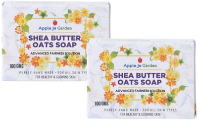 APPLE JE GARDEN Shea Butter Oats Soap 100g Pack of 2 | Fairness soap | All Skin(2 x 100 g)
