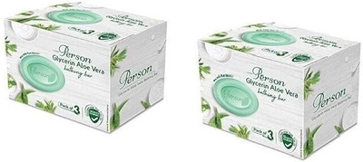 Sagu Persona Glycerin Aloe Vera Bathing Bar 75g Each, Pack of 6 Soaps in 2 Box(75 g)