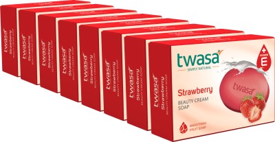 Twasa Strawberry Soap For All Skin Type : Handcrafted, Natural Bar | Glowing(8 x 75 g)