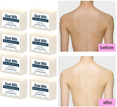 CHITAKSH Goat Milk White Soap,Enriched with Argan Oil | Best Skin Hydration soap (8 Pcs)(8 x 100 g)