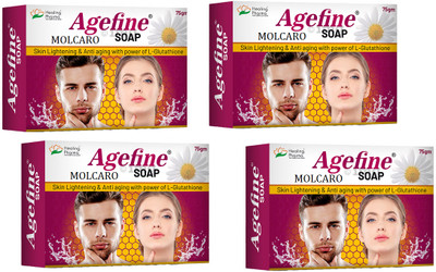 MOLCARO AGEFINE ENRICHED WITH L-GLUTATHIONE SOAP(4 x 75 g)