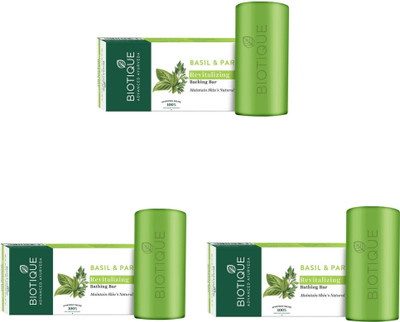 BIOTIQUE Basil & Parsley Revitalizing Soap 150 g each (Pack of 3)(3 x 150 g)