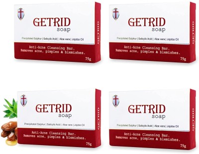 Getrid Salicylic Acid & Sulphur Soap Effective on Acne, Dandruff, Oily Skin, Itch, Body(4 x 75 g)