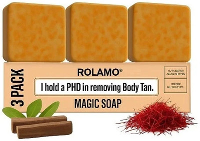 Rolamo Magic Soap with Sandalwood and Saffron for Body Tan Removal(3 x 333.33 g)