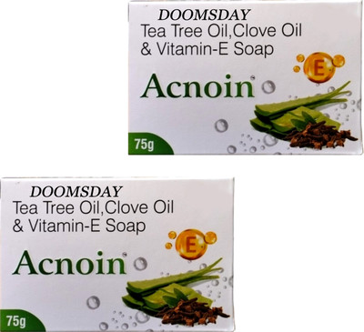 DOOMSDAY ACNOIN SOAP ENRICHED WITH TEA TREE OIL , VITAMIN E SOFT & SMOOTH SKIN PACK OF 2(2 x 75 g)