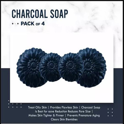 BadaHair Body Wash Bar Soap with Charcoal for Deep Cleansing(4 x 100 g)