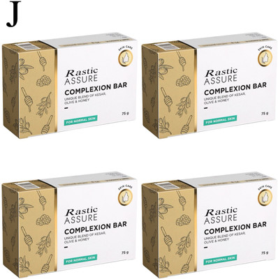 Rastic Assure Complexion Bar (Kesar,Olive & Honey) Pack of 4 Lid-18(4 x 75 g)