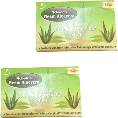 COSMORA MC LOARDE 'S NEEM & ALOEVERA SOAP FOR CLEANSING & SMOOTH SKIN PACK OF - 2(2 x 75 g)