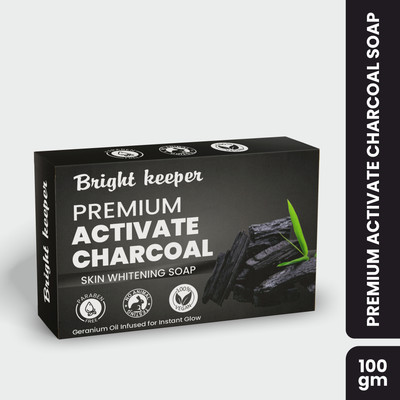 Bright Keeper Activated Charcoal,Whitening Soap For Face and Body Wash(100 g)