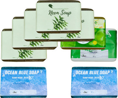 linic HERBAL NEEM SOAP(5), LEMON(1), OCEAN BLUE(2), GOAT MILK(1)(9 x 100 g)