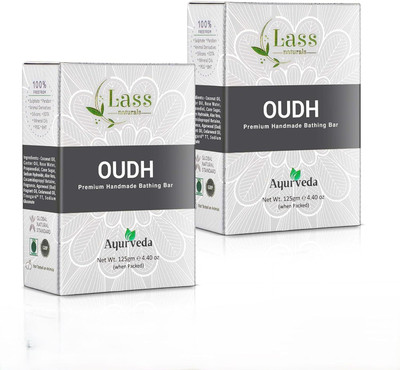 Lass Natural Oudh Handmade Bathing Bar | Premium & Pure | For Cleansing, Glow & Nourishment(2 x 125 g)