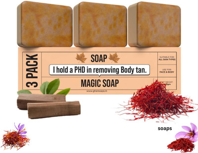 IMPACTSTRONG Ayurvedic Saffron Magic Soap for Natural Fair & Clear Skin(3 x 100 g)