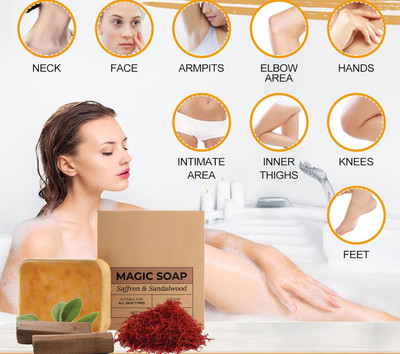 Sheny Scrub Soap Tan Removal Handmade Chandan & Kesar Soap | Paraben-Free (100 g)(100 g)
