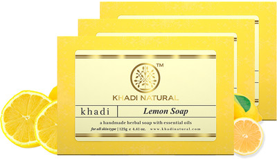 KHADI NATURAL Lemon Soap(3 x 125 g)