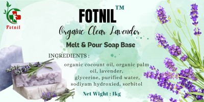 Fotnil lavender soap organic pour soap base 1000gm, (1kg) 1pic.(1000 g)