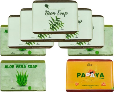 linic HERBAL NEEM SOAP(5), ALOE VERA(3), PAPAYA SOAP(1)(9 x 100 g)