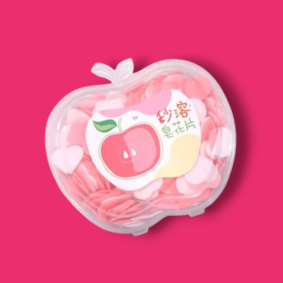 asija makeovers high quality 1 Pc Appple shape Paper Soap in Plastic Box For Travel(10 g)