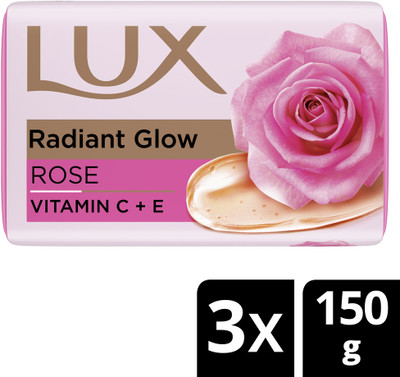 LUX Soft Glow Rose & Vitamin E For Glowing Skin Beauty Soap Mega Pack(3 x 150 g)