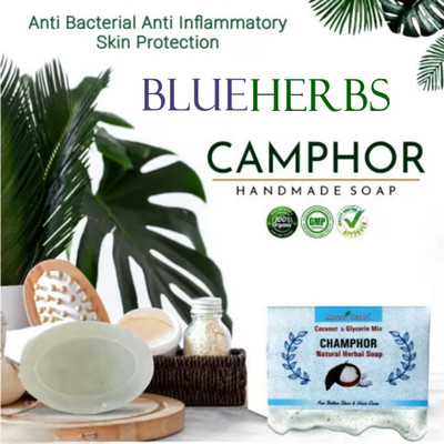 BLUEHERBS NATURAL HOMEMADE CAMPHOR KAPOOR ANTIBECTERIAL SOAP(2 x 100 g)