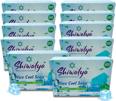 shiwalya PURE MINTHOL BATHING DAILY USE BASE SOAP !! WITH NATURAL OILS(10 x 125 g)