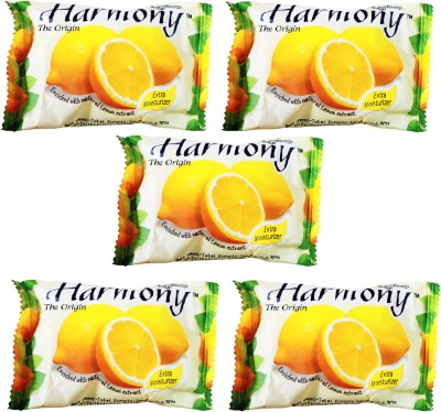Harmony Fruity Lemon enriched with natural lemon extract fruit soap pleasant smell on all skins(5 x 75 g)