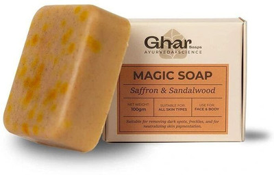 SwaySparkle Soap sandal Wood And Saffron for DeTan and Glowing Brightening Skin(100 g)